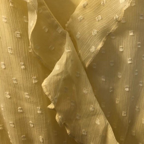 Yellow H&M polka dot dress with ruffled sleeves - Picture 2 of 4